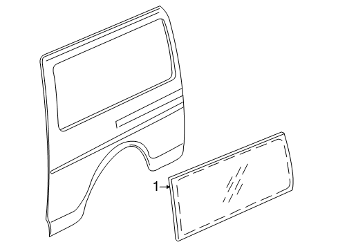 2000 GMC Savana 2500 Body Side Panels - Glass & Hardware Diagram 2 - Thumbnail
