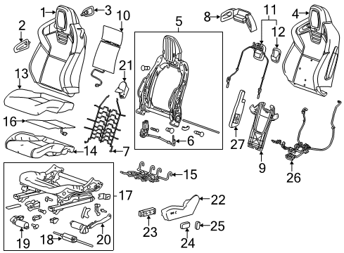 2014 Chevy Camaro Seat Cushion Pad, Driver Side Diagram for 22972737