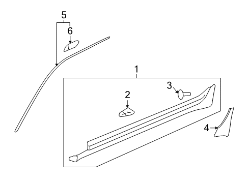 2012 Cadillac CTS Reveal Molding, Passenger Side Diagram for 25866792