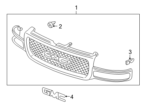 2002 GMC Yukon Grille & Components Diagram 2 - Thumbnail