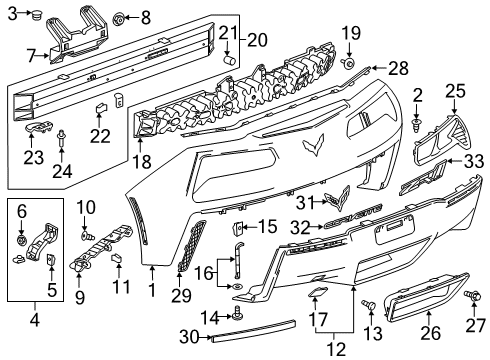 2017 Chevy Corvette Rear Bumper Diagram
