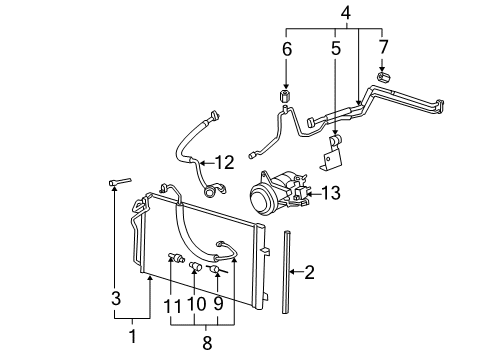 2009 Buick Lucerne A/C Condenser, Compressor & Lines Diagram 2 - Thumbnail
