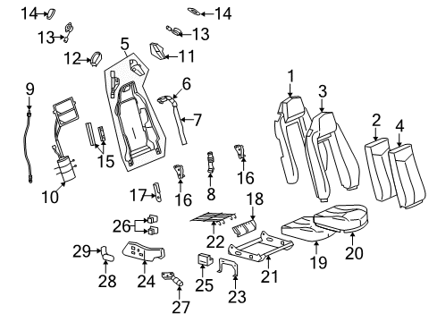 2007 Cadillac XLR Front Seat Components Diagram