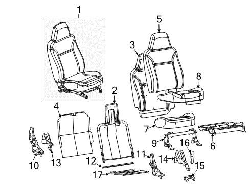 2011 GMC Canyon Front Seat Components Diagram