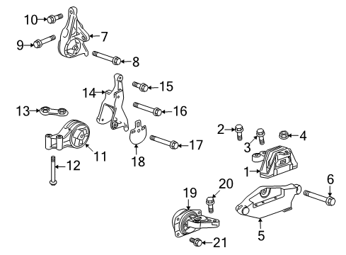 2011 Cadillac SRX Mount Bracket Diagram for 13227756