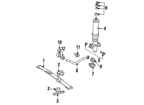 1992 Cadillac Seville Leaf Spring Diagram for 1631142