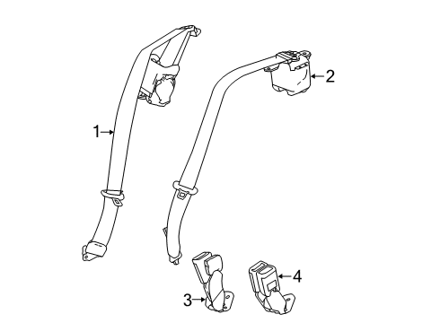 2024 Cadillac XT4 Rear Seat Belts Diagram