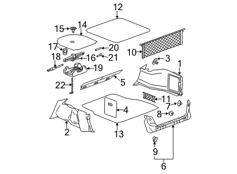 2005 Pontiac Grand Prix Sill Trim Retainer, Rear Diagram for 22636790