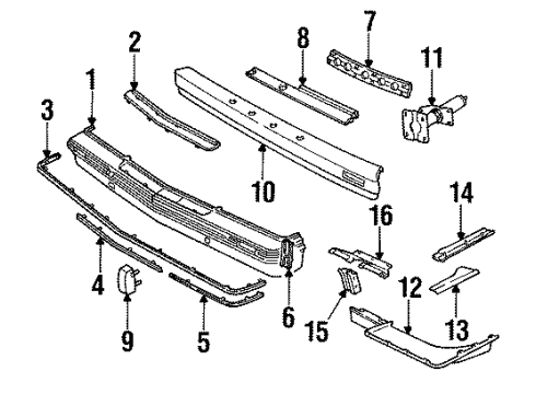 1984 Pontiac 6000 Energy Absorber Bracket Diagram for 10019589
