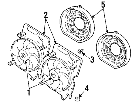 1999 Cadillac Catera Fan & Motor Diagram for 9157173