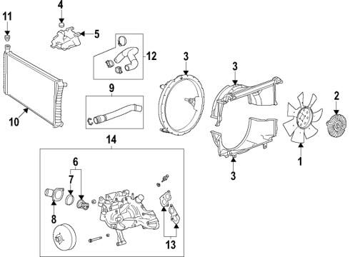 2023 Chevy Express 2500 Water Pump Diagram for 12725728
