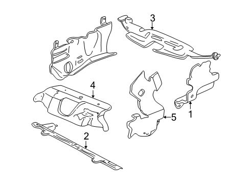 2005 Pontiac Grand Am Splash Shield, Front Inner Diagram for 22599670
