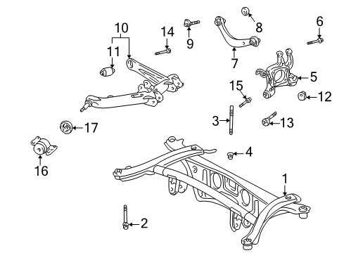 2005 Pontiac Vibe Knuckle Bolt Diagram for 88971299