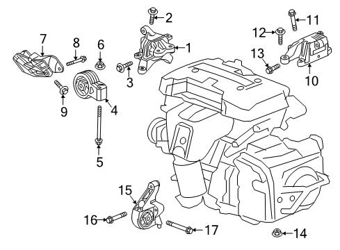 2016 Buick Envision Engine & Trans Mounting Diagram