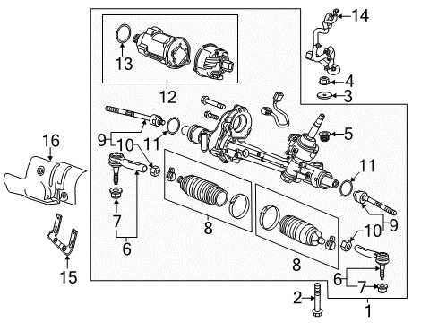 2014 Chevy Impala Steering Column & Wheel, Steering Gear & Linkage Diagram 5 - Thumbnail