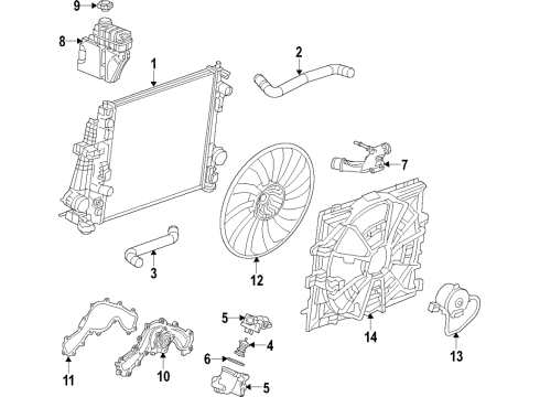 2017 Cadillac CT6 Fan Motor Diagram for 84075446