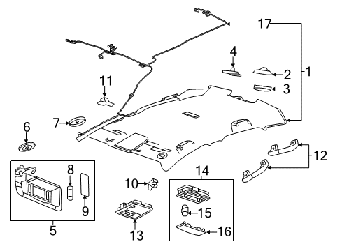 2015 Buick Verano Interior Trim - Roof Diagram
