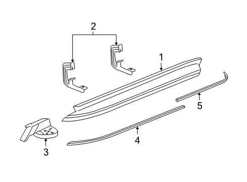 2008 Chevy Suburban 1500 Running Board, Black, Driver Side Diagram for 15914680