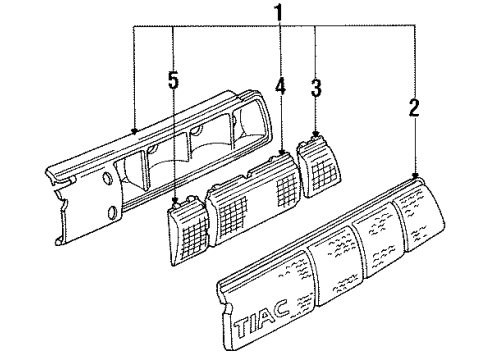 1992 Pontiac Firebird Tail Lamp Assembly, Driver Side Diagram for 5975533