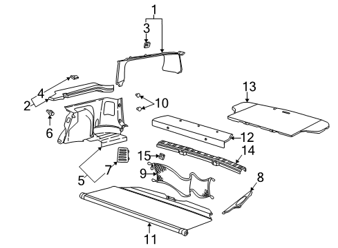 2000 Saturn LW2 Interior Trim - Rear Body Diagram