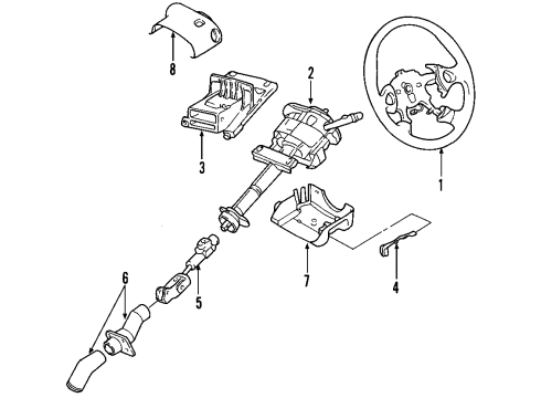 2002 Buick Rendezvous Steering Column, Steering Wheel Diagram