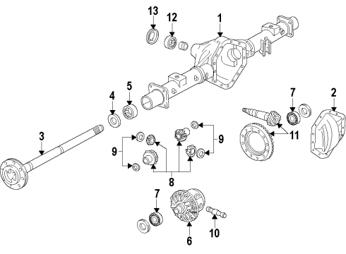 2012 GMC Sierra 2500 HD Rear Axle, Differential, Propeller Shaft Diagram
