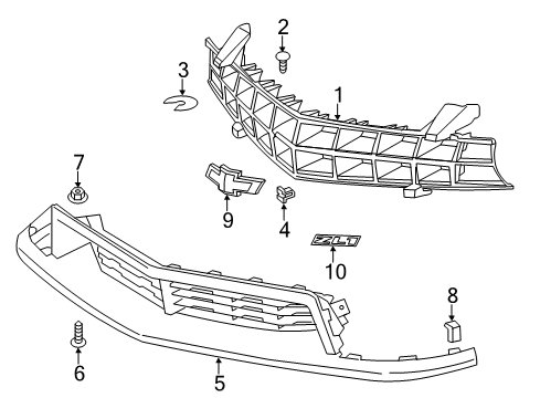 2012 Chevy Camaro Emblem, Front Diagram for 22761889