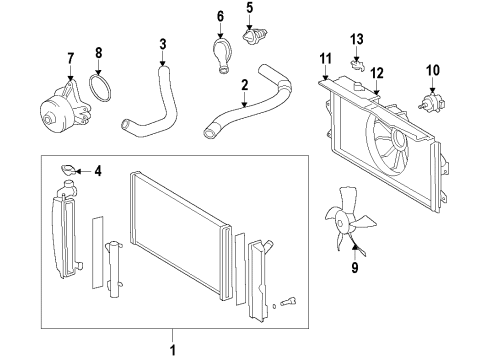 2010 Pontiac Vibe Water Pump Diagram for 19205246