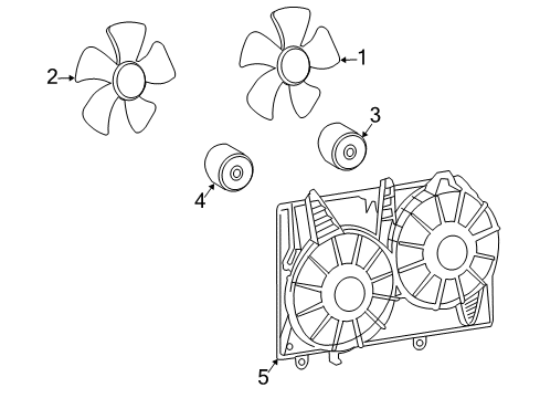2008 Cadillac CTS Cooling System, Radiator, Water Pump, Cooling Fan Diagram 2 - Thumbnail