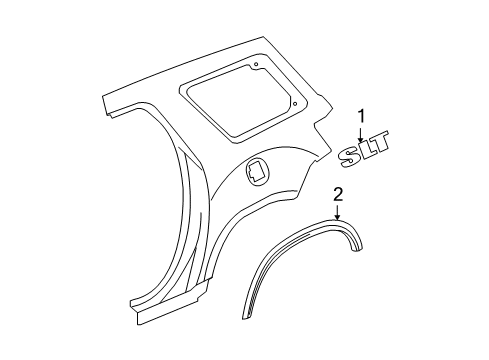 2008 GMC Acadia Exterior Trim - Quarter Panel Diagram