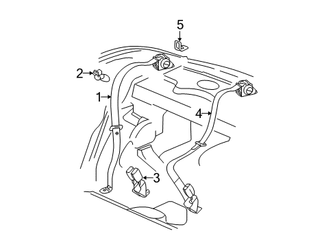 2007 Chevy Malibu Lap & Shoulder Belt, Titanium Diagram for 19149501