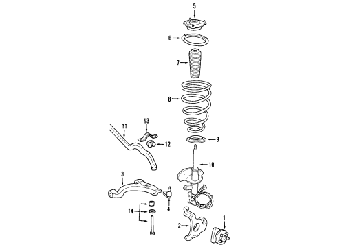 2002 Cadillac Seville Position Sensor, Front Passenger Side Diagram for 25728487
