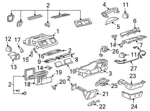 2000 Buick LeSabre A/C Evaporator & Heater Components Diagram