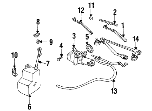 1998 Buick Skylark Wiper & Washer Components Diagram