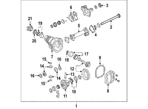 2009 Hummer H3 Differential Case, Front Diagram for 25800300