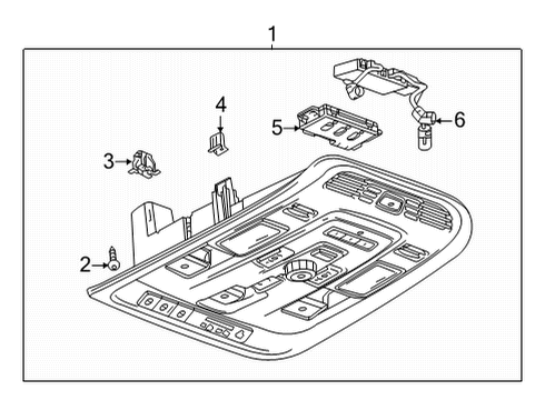 2023 Chevy Suburban Overhead Console, Jet Black Diagram for 85151586