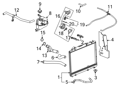2005 Cadillac CTS Radiator Diagram for 19258628