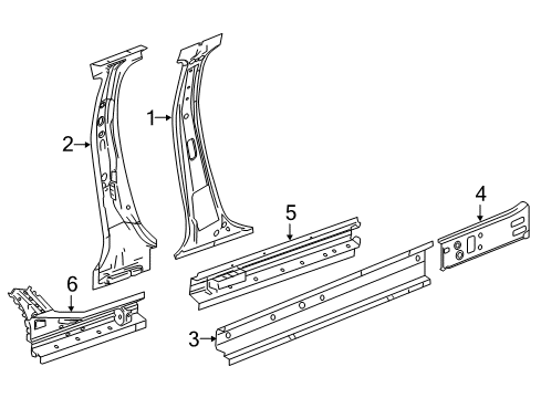 2016 Chevy Spark EV Center Pillar & Rocker Diagram