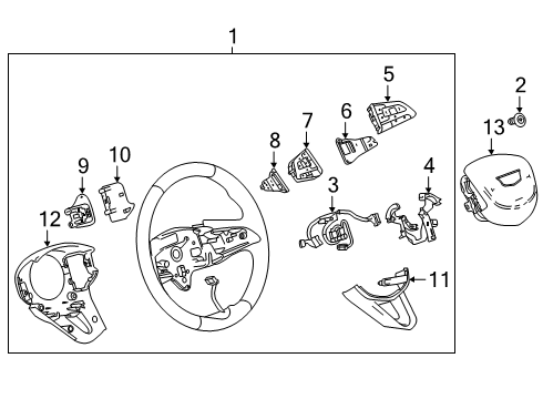 2019 Cadillac XT4 Steering Wheel, Black Diagram for 85140035