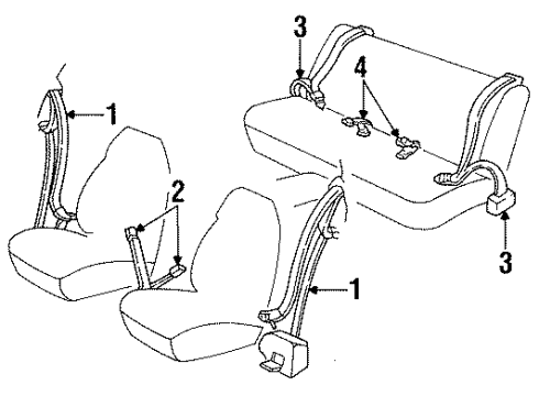 1991 Chevy Cavalier Belt, Passenger Side Diagram for 12509836