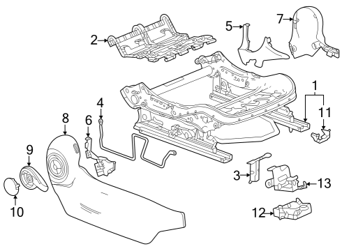 2024 Buick Encore GX Manual Seat Tracks & Components Diagram 2 - Thumbnail