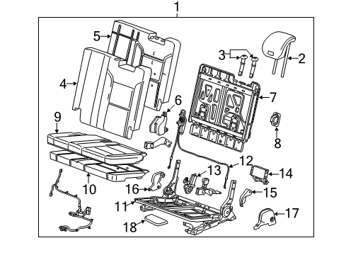 2017 Cadillac Escalade ESV Third Row Seats Diagram 4 - Thumbnail