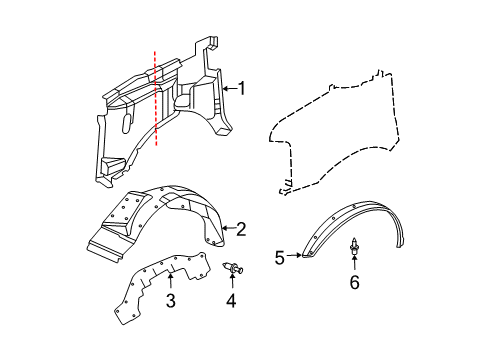 2007 Chevy Express 3500 Inner Components - Fender Diagram