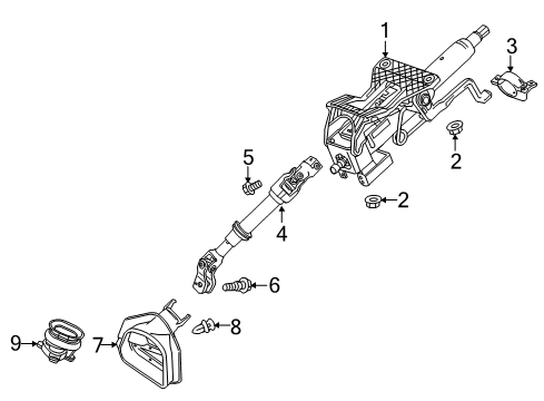 2016 Cadillac SRX Steering Column Diagram for 23304592