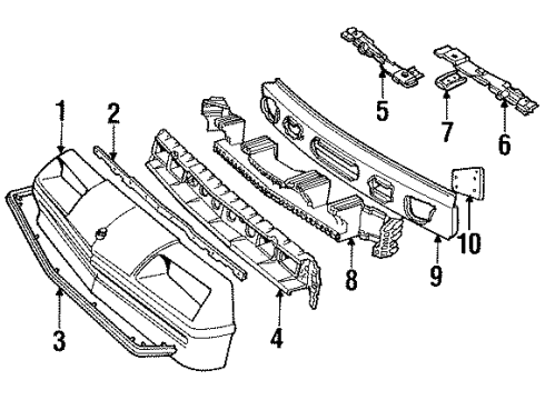 1984 Buick Skyhawk Bumper Cover Diagram for 12334965