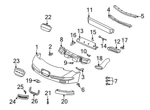 2003 Chevy Corvette Front Bumper Diagram