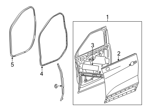 2021 Chevy Blazer Door & Components Diagram