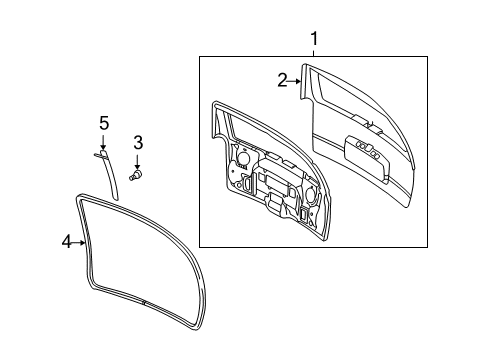1997 Pontiac Trans Sport Lift Gate Weatherstrip, Rear Diagram for 15294464