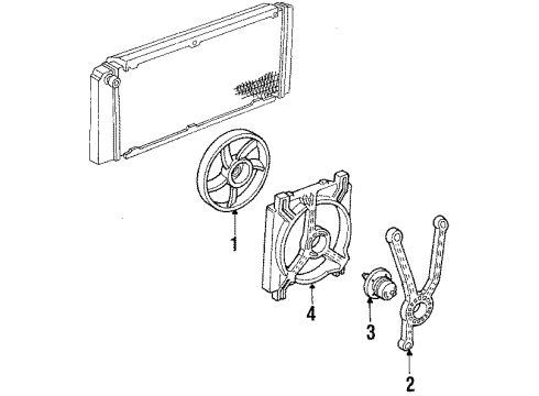 1990 Oldsmobile 98 Cooling System, Radiator, Water Pump, Cooling Fan Diagram