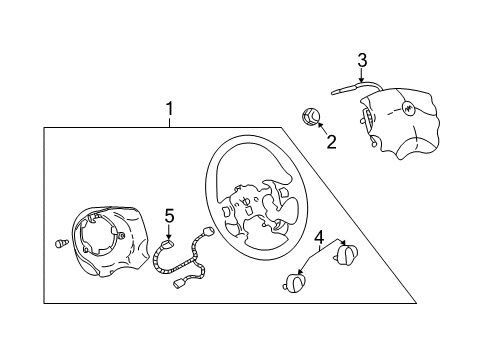 2002 Buick Rendezvous Steering Column, Steering Wheel Diagram 3 - Thumbnail